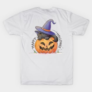 Halloween Fun - Black Cat In A Pumpkin T-Shirt